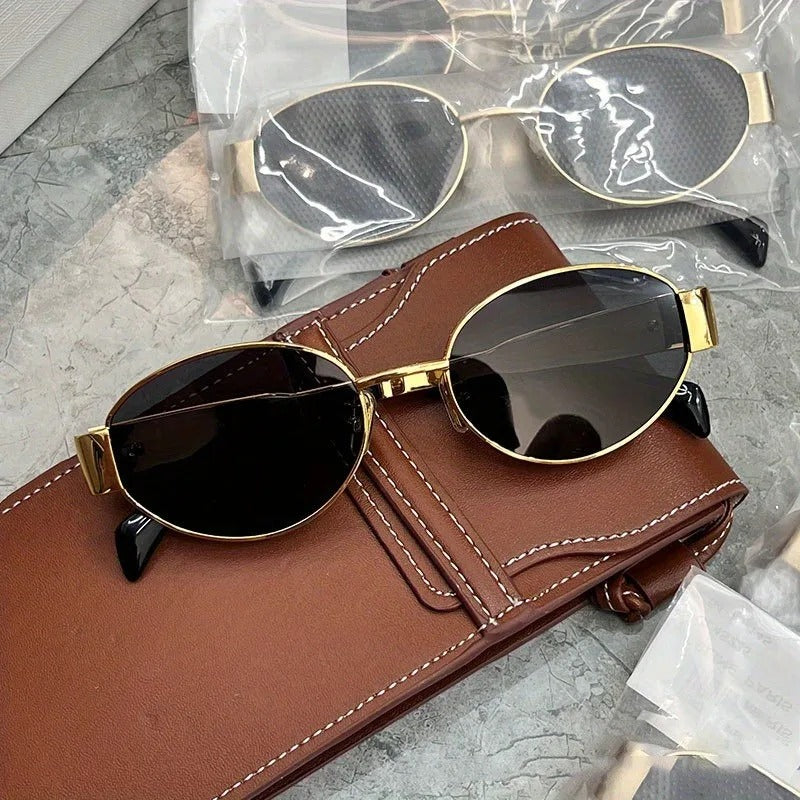 Lumina Hexagon Golden Sunglasses: Buy 1 Get 1 Free!